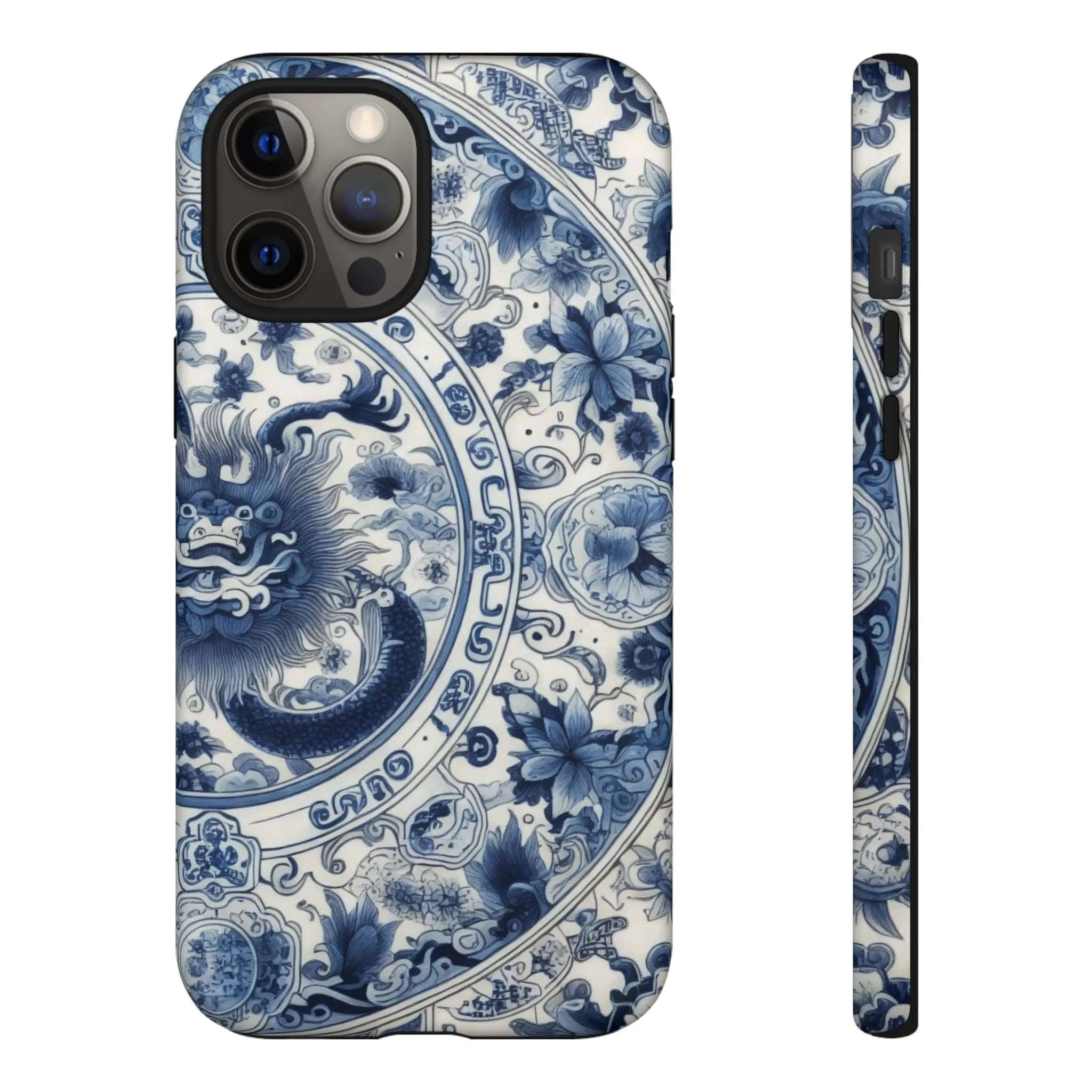 Get Ready to Take Your Cell Phone to the Next Level of Kitsch with this Blue and White Porcelain Look Dragon Case