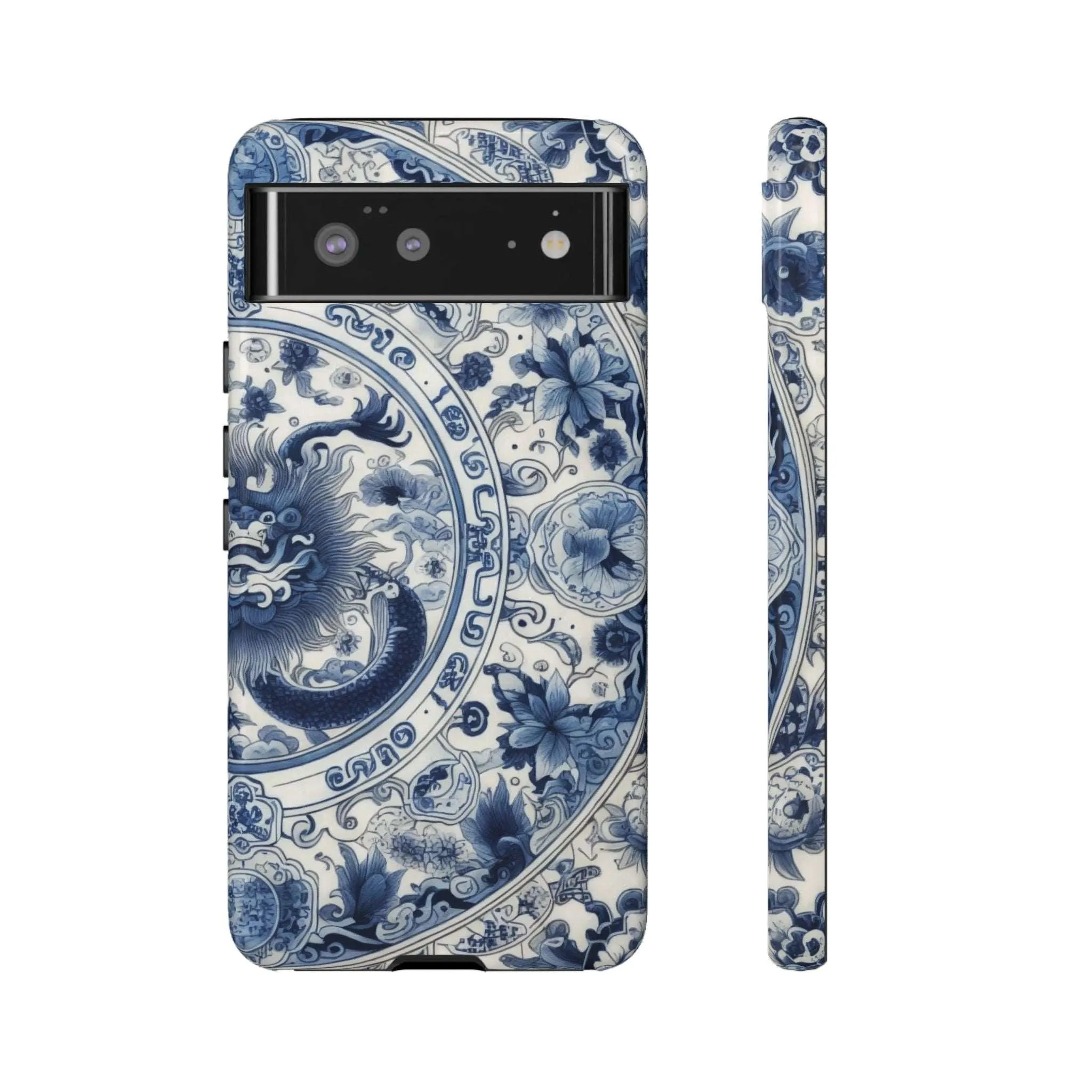 Get Ready to Take Your Cell Phone to the Next Level of Kitsch with this Blue and White Porcelain Look Dragon Case