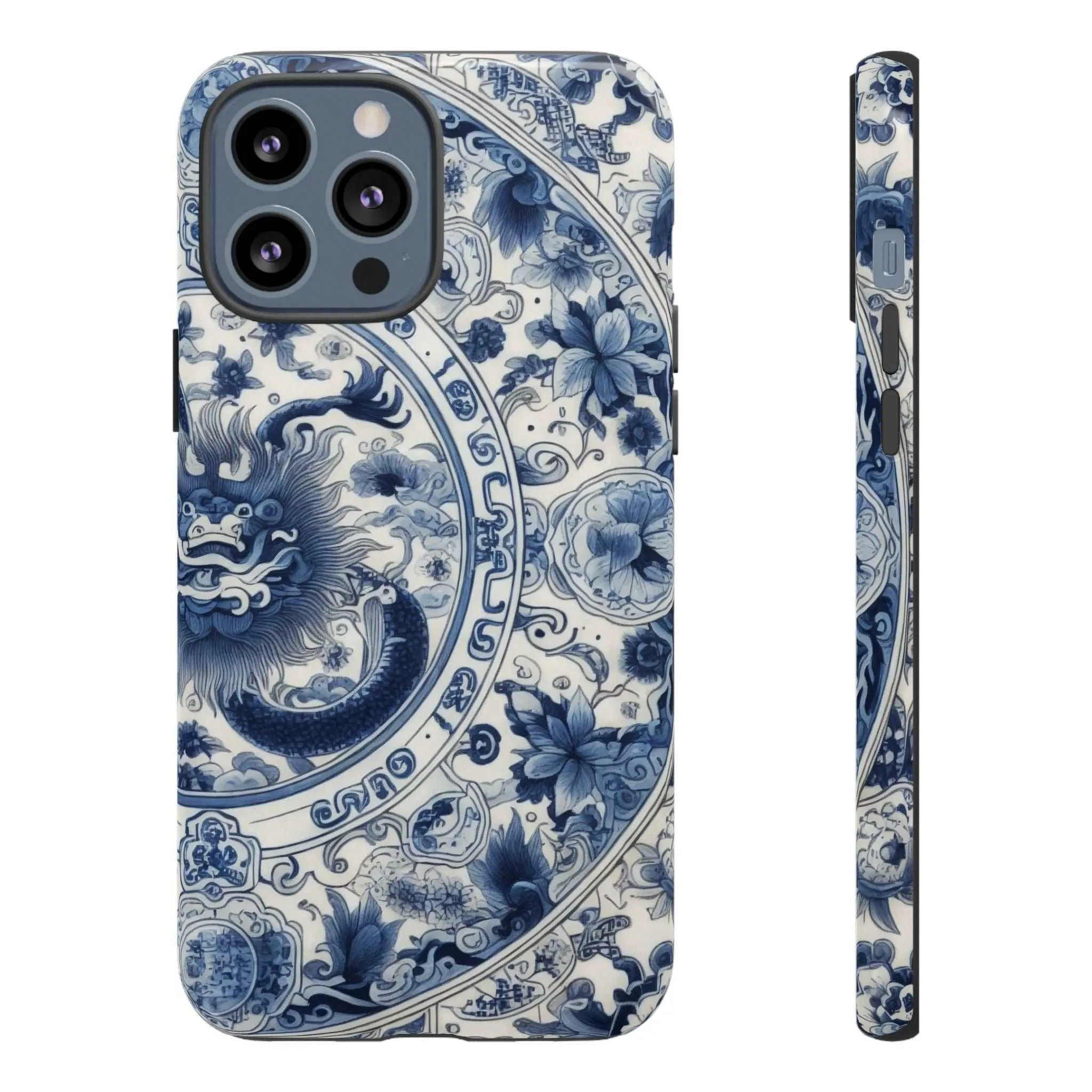 Get Ready to Take Your Cell Phone to the Next Level of Kitsch with this Blue and White Porcelain Look Dragon Case