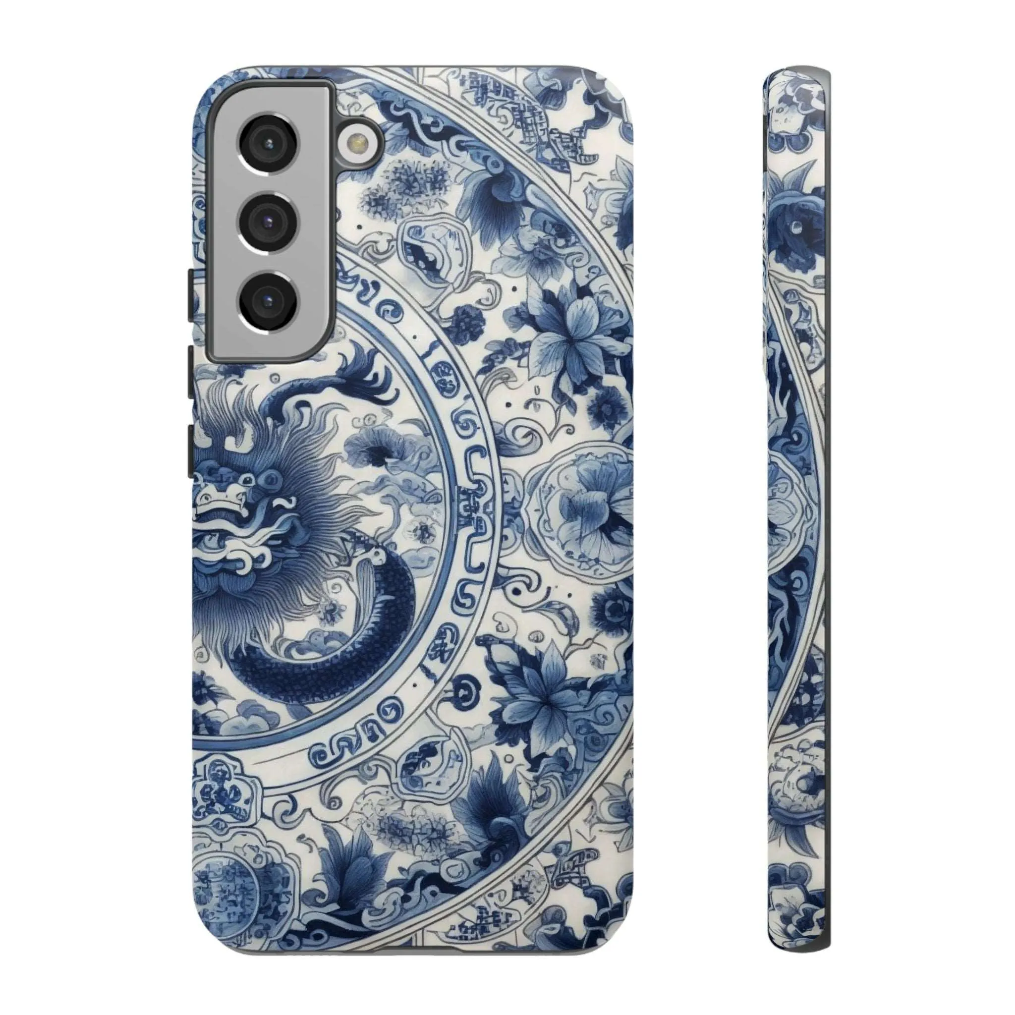 Get Ready to Take Your Cell Phone to the Next Level of Kitsch with this Blue and White Porcelain Look Dragon Case