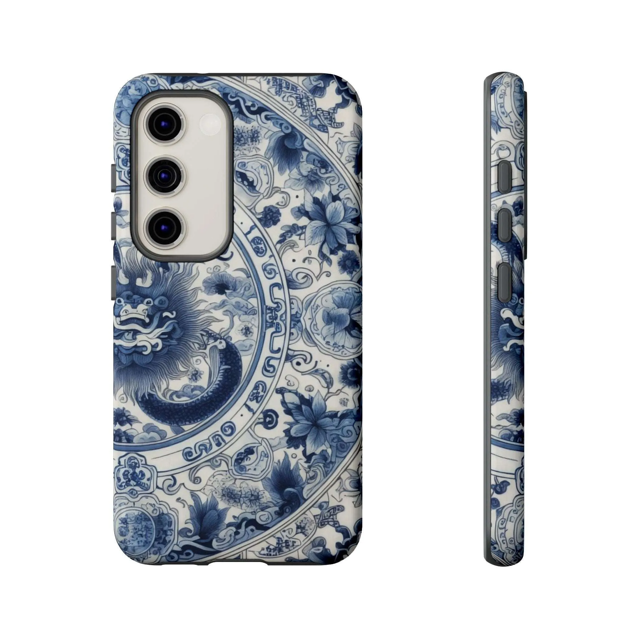 Get Ready to Take Your Cell Phone to the Next Level of Kitsch with this Blue and White Porcelain Look Dragon Case