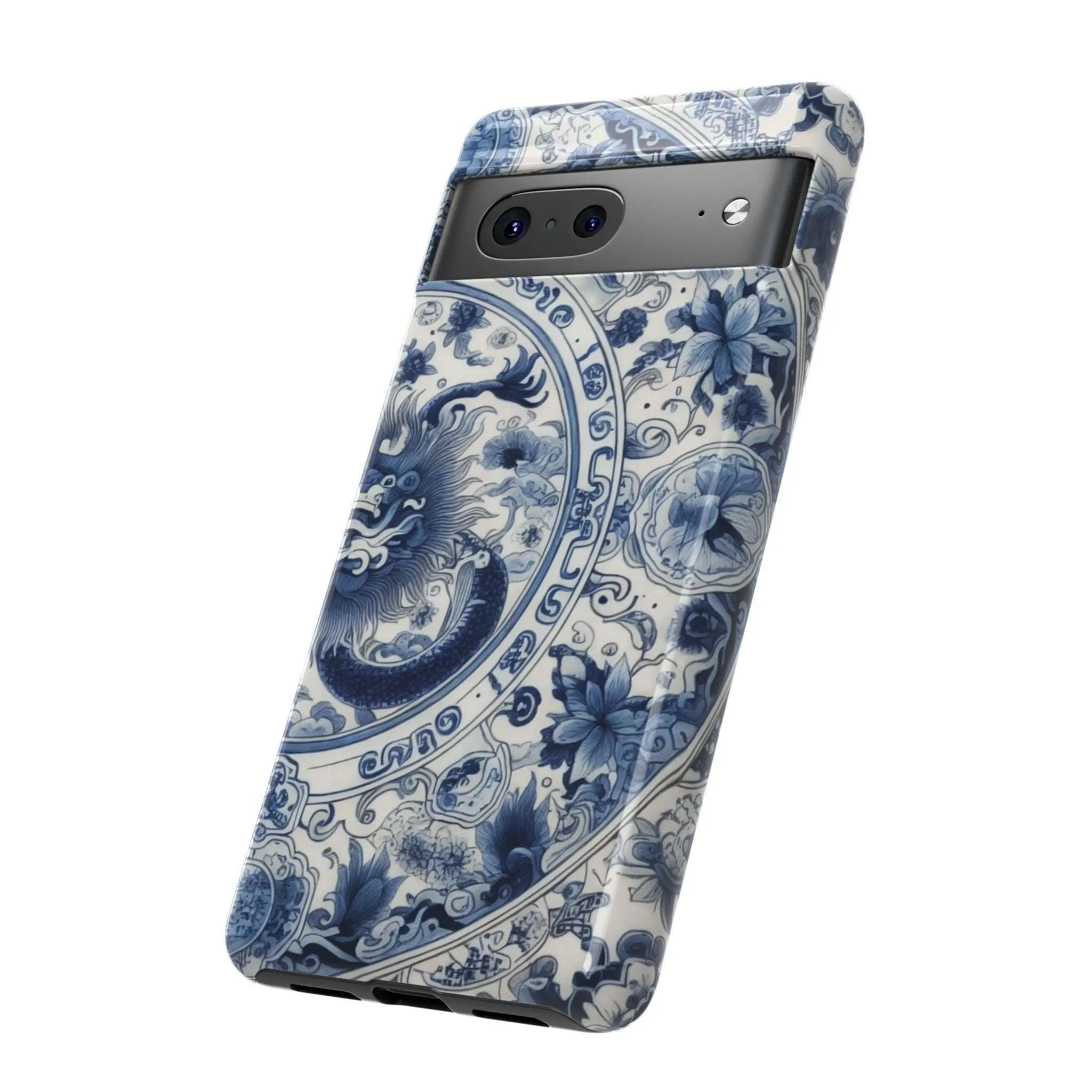 Get Ready to Take Your Cell Phone to the Next Level of Kitsch with this Blue and White Porcelain Look Dragon Case