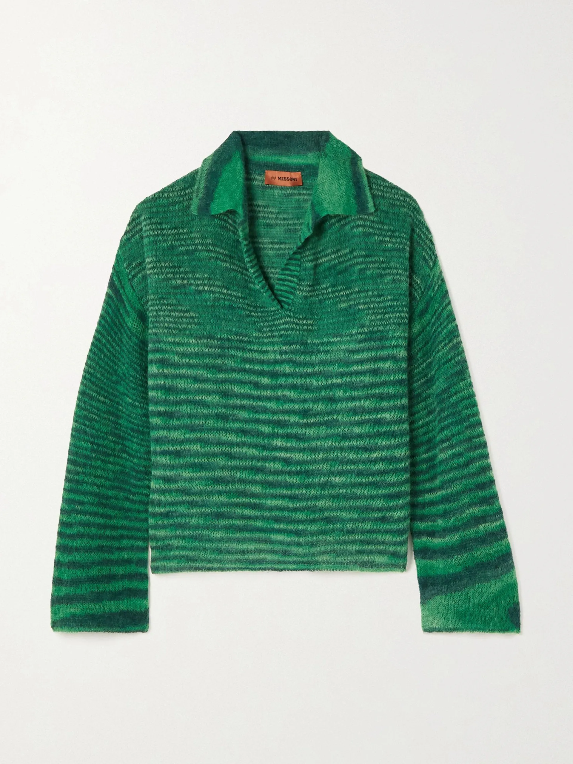 Green knitted polo jumper