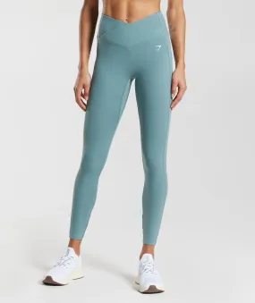 Gymshark Crossover Leggings - Thunder Blue