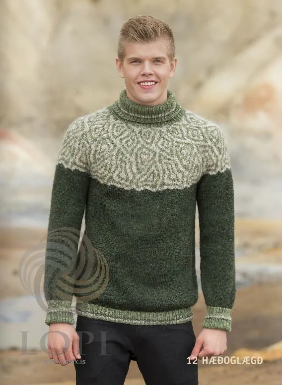 Hæð og Lægð  Mens Wool Sweater Green