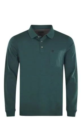 Hajo Longsleeve Marine Polo Shirt Green