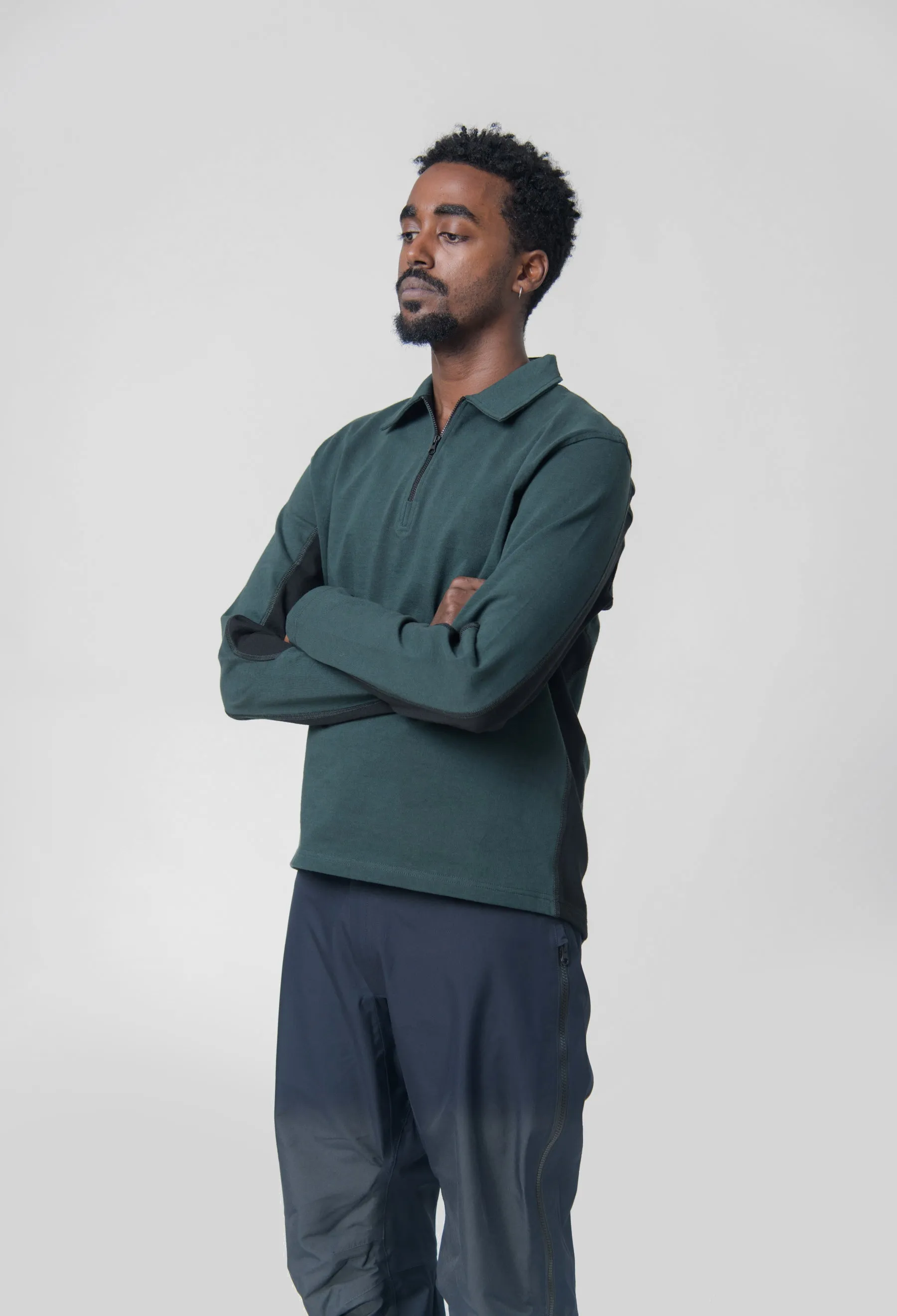 Half-Zip Polo Sweater Forest Green