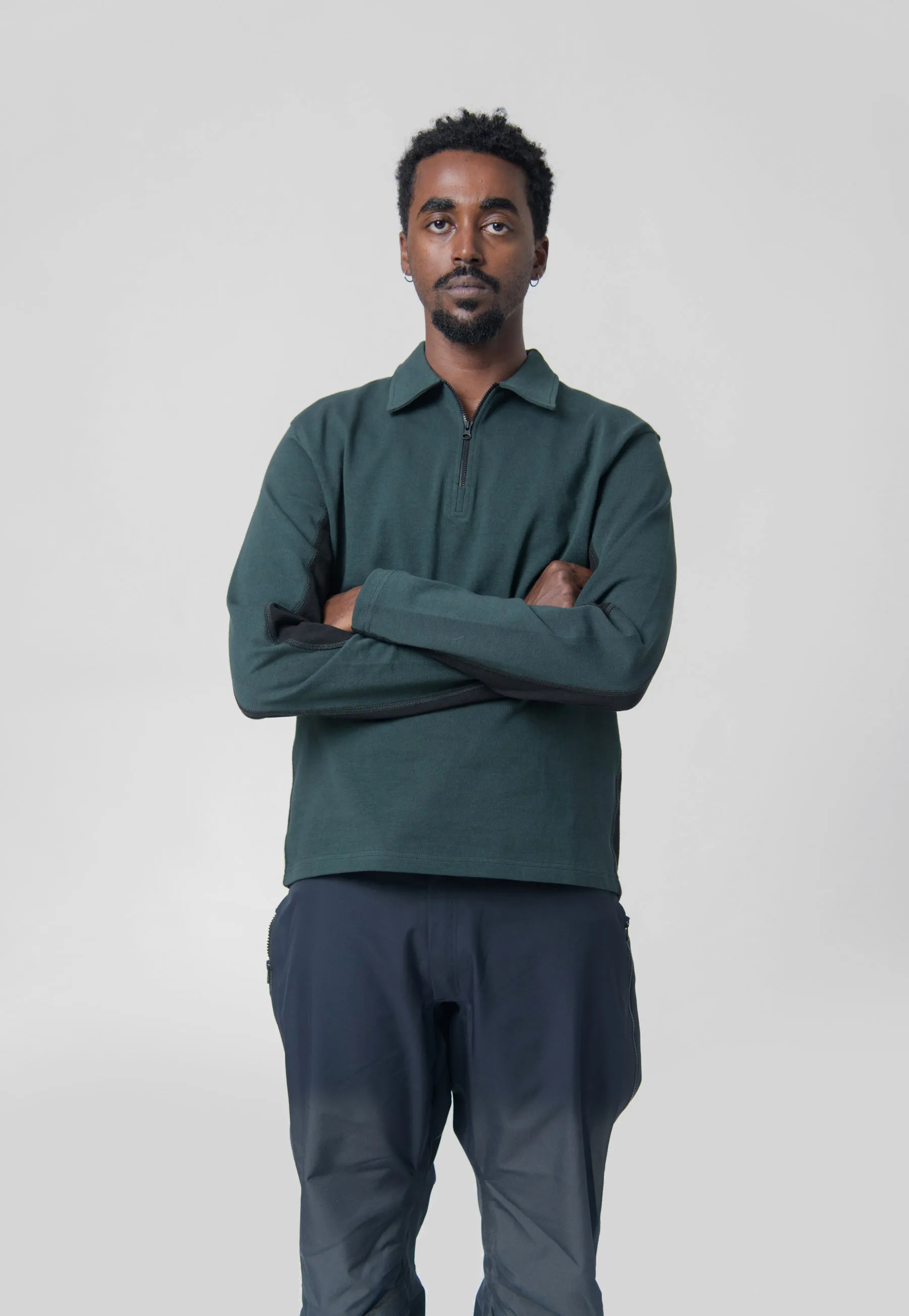 Half-Zip Polo Sweater Forest Green