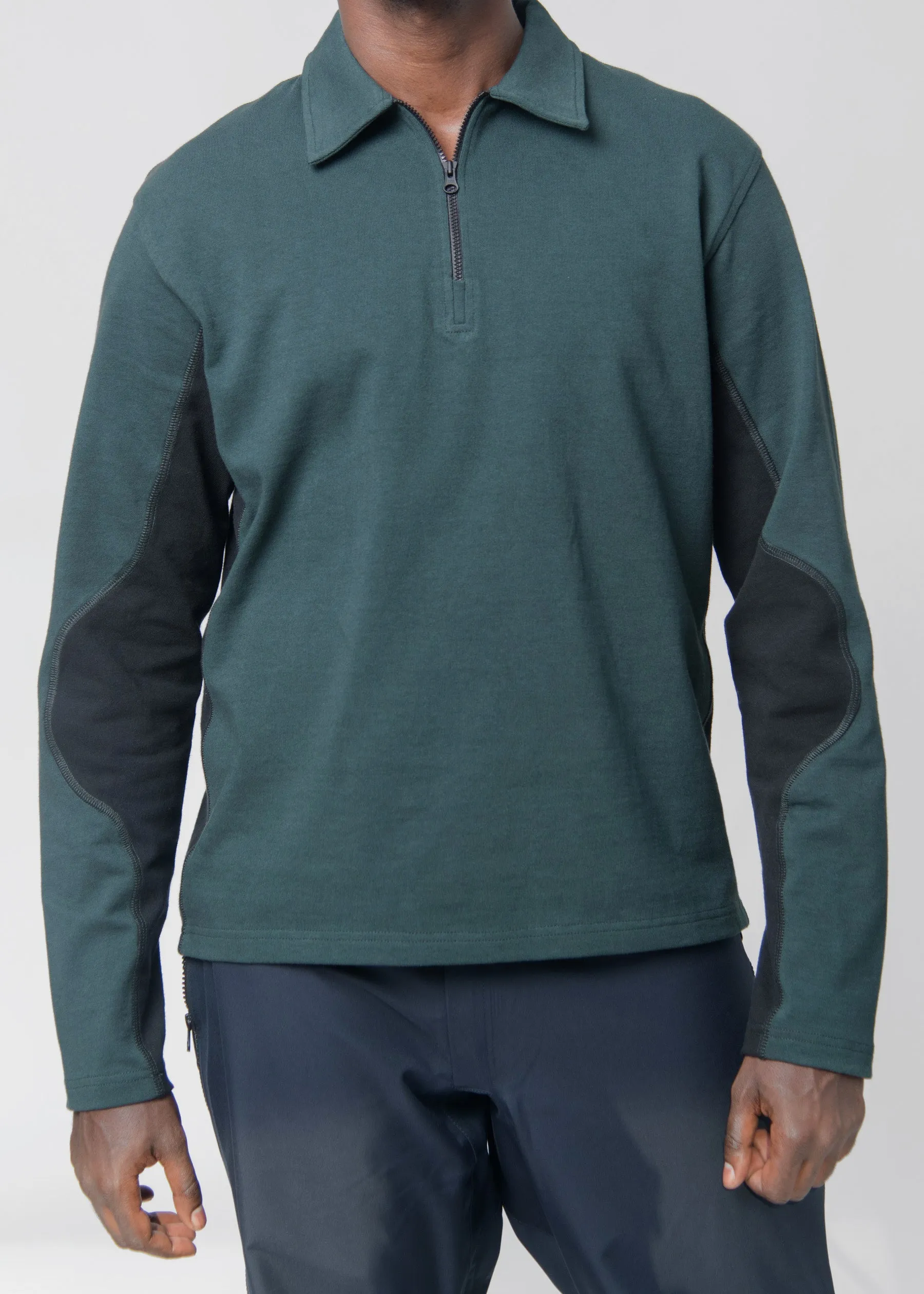 Half-Zip Polo Sweater Forest Green