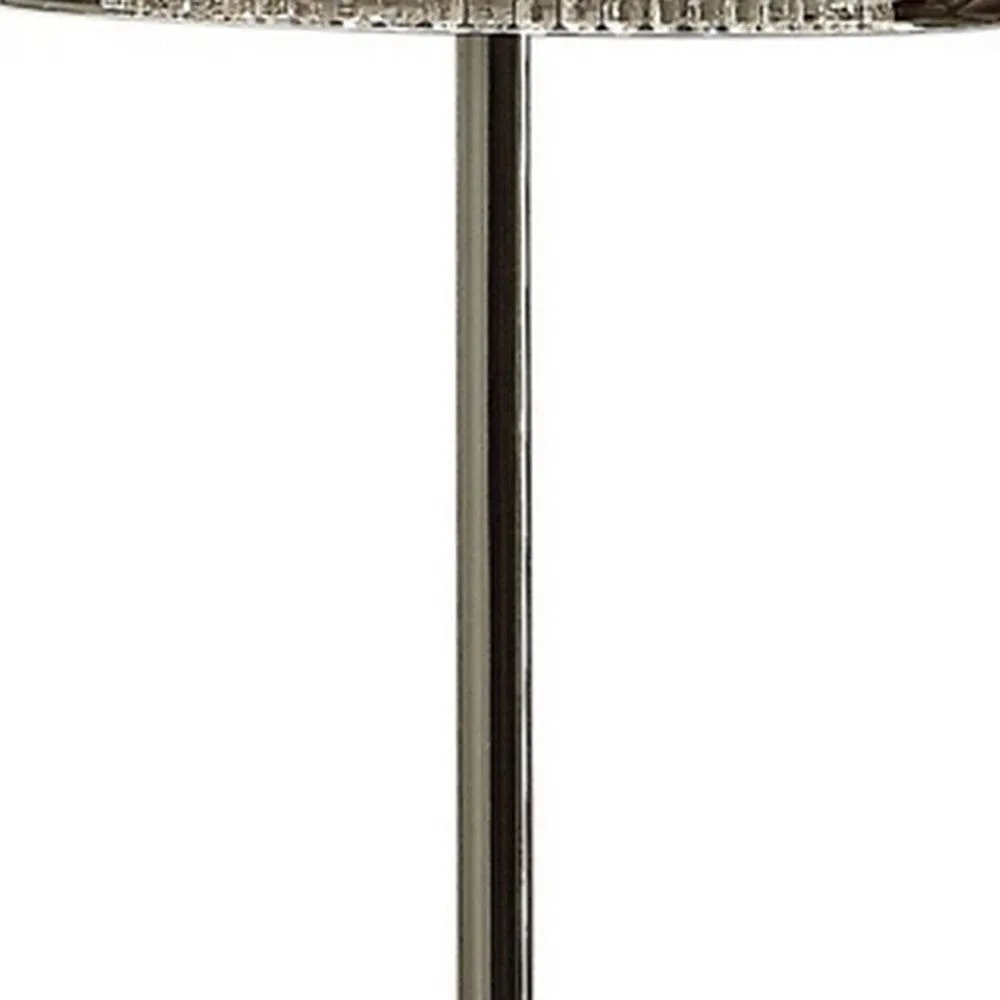 Hana 30 Inch Table Lamp, Modern Crystal Glass Shade, Metal, Black Nickel By Casagear Home