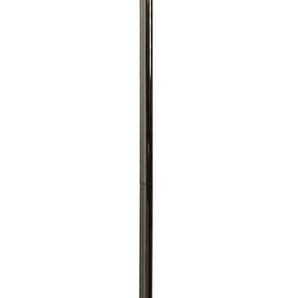 Hana 61 Inch Floor Lamp, Modern Crystal Glass Shade, Metal, Black Nickel By Casagear Home