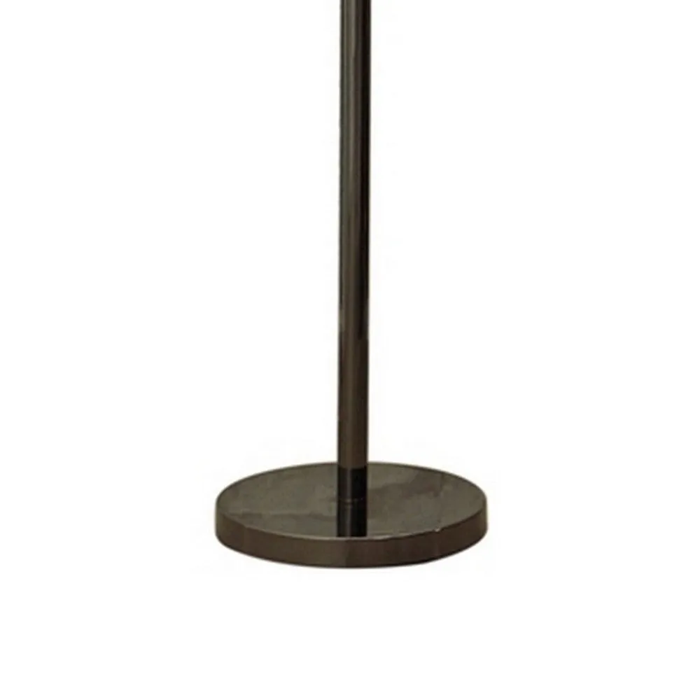 Hana 61 Inch Floor Lamp, Modern Crystal Glass Shade, Metal, Black Nickel By Casagear Home