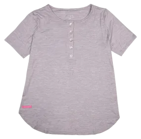 Heather Grey Henley Top