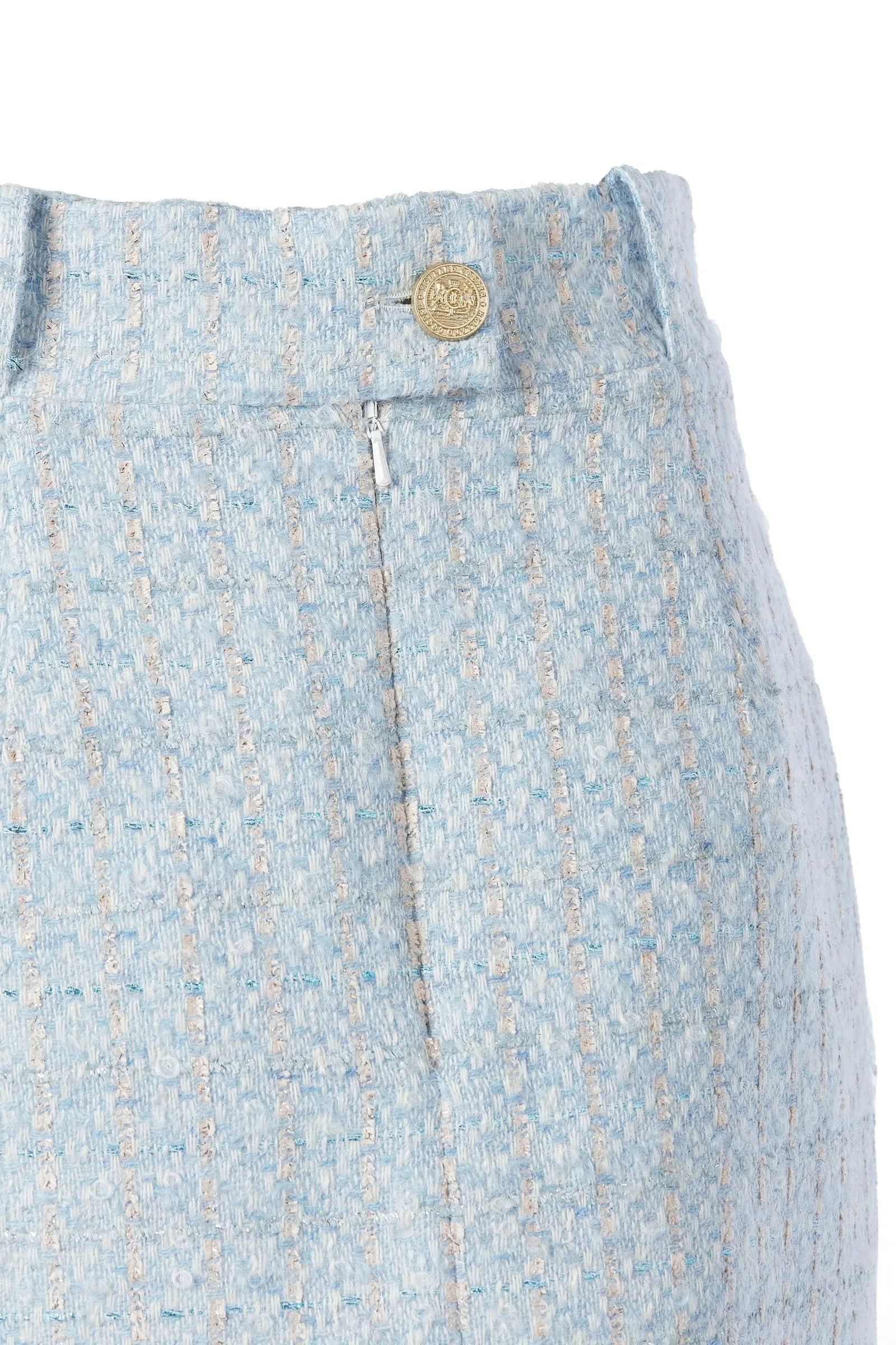 Holland Cooper Regency Skirt in Sky Blue Boucle