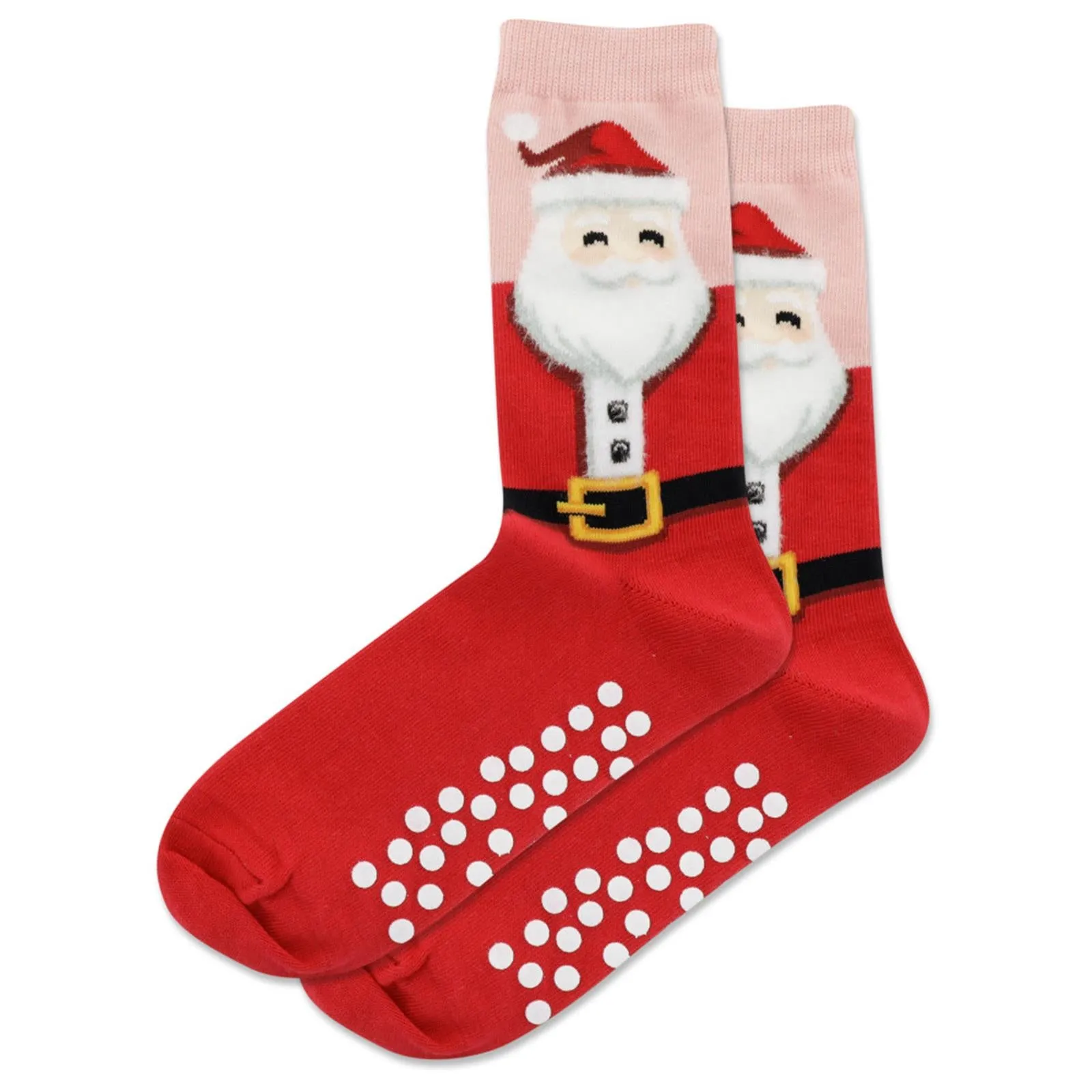 Hot Sox Womens Fuzzy Santa Non Skid Socks