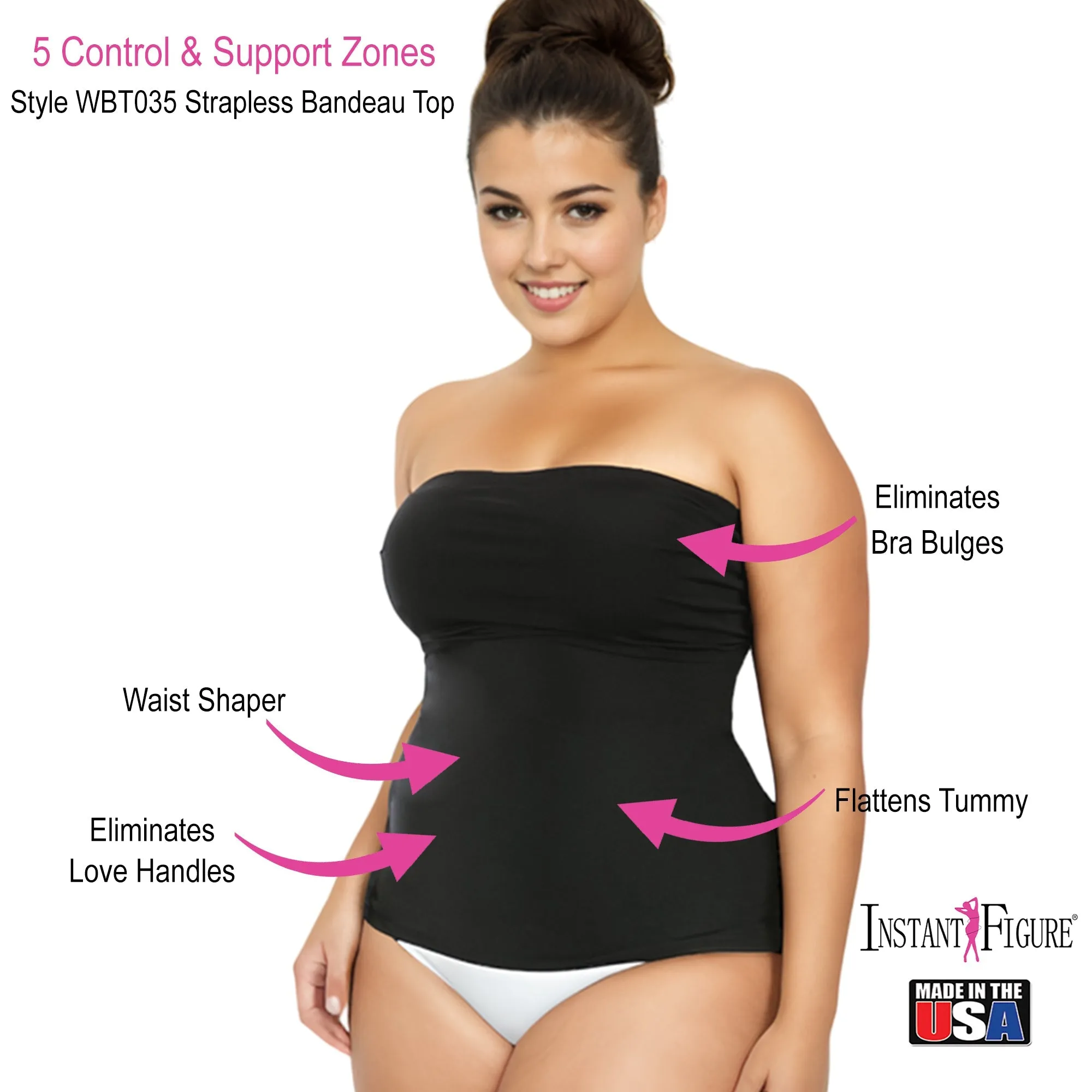 InstantFigure Plus Size Strapless Bandeau Top WBT035C