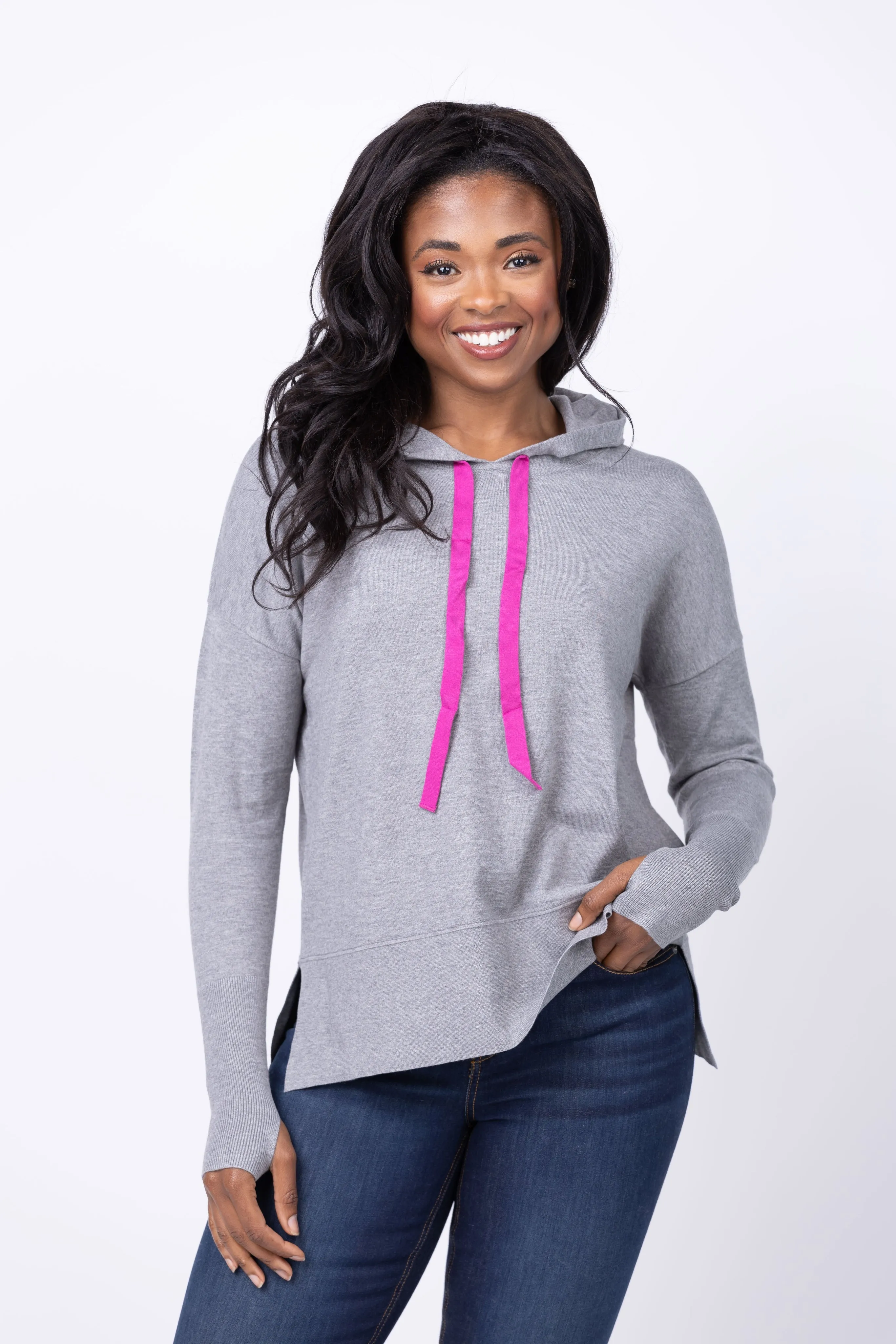 J. Society Hoodie Sweater in Heather/Pink