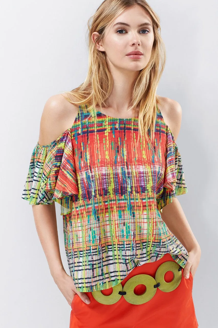 Jeepney and Map Cold Shoulder Camisole