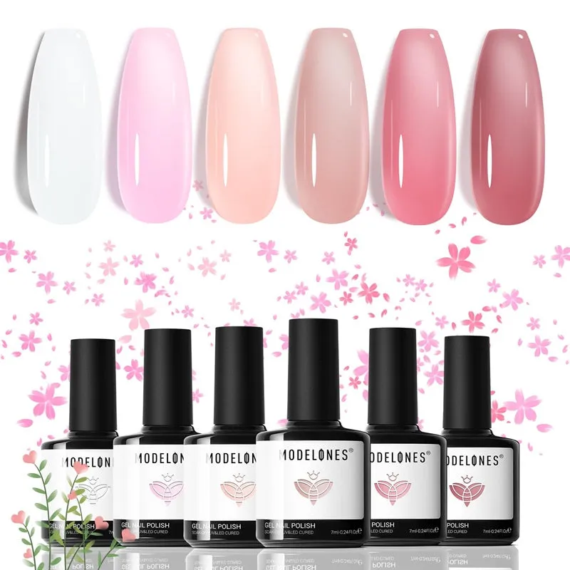 Jelly Chic - 6 Shades Gel Nail Polish Set