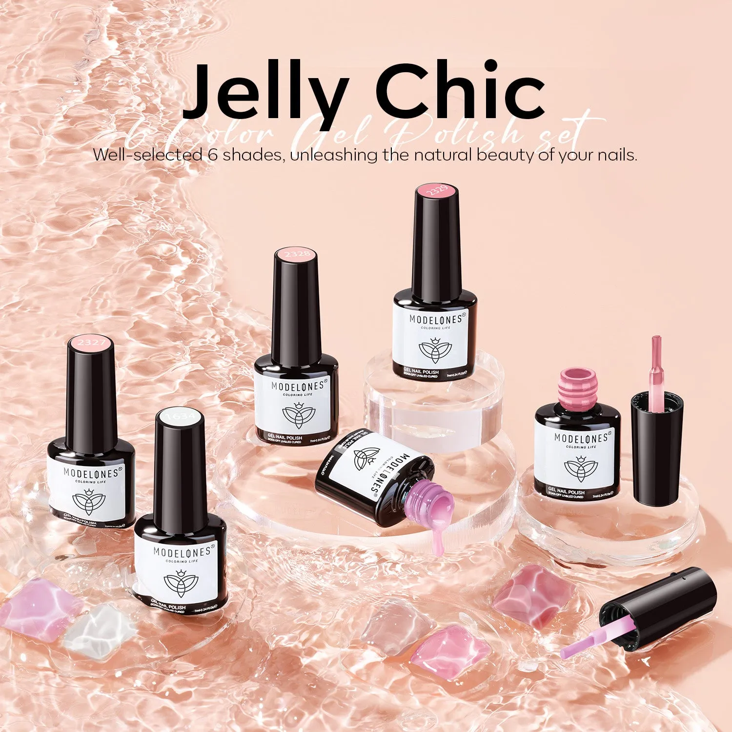 Jelly Chic - 6 Shades Gel Nail Polish Set