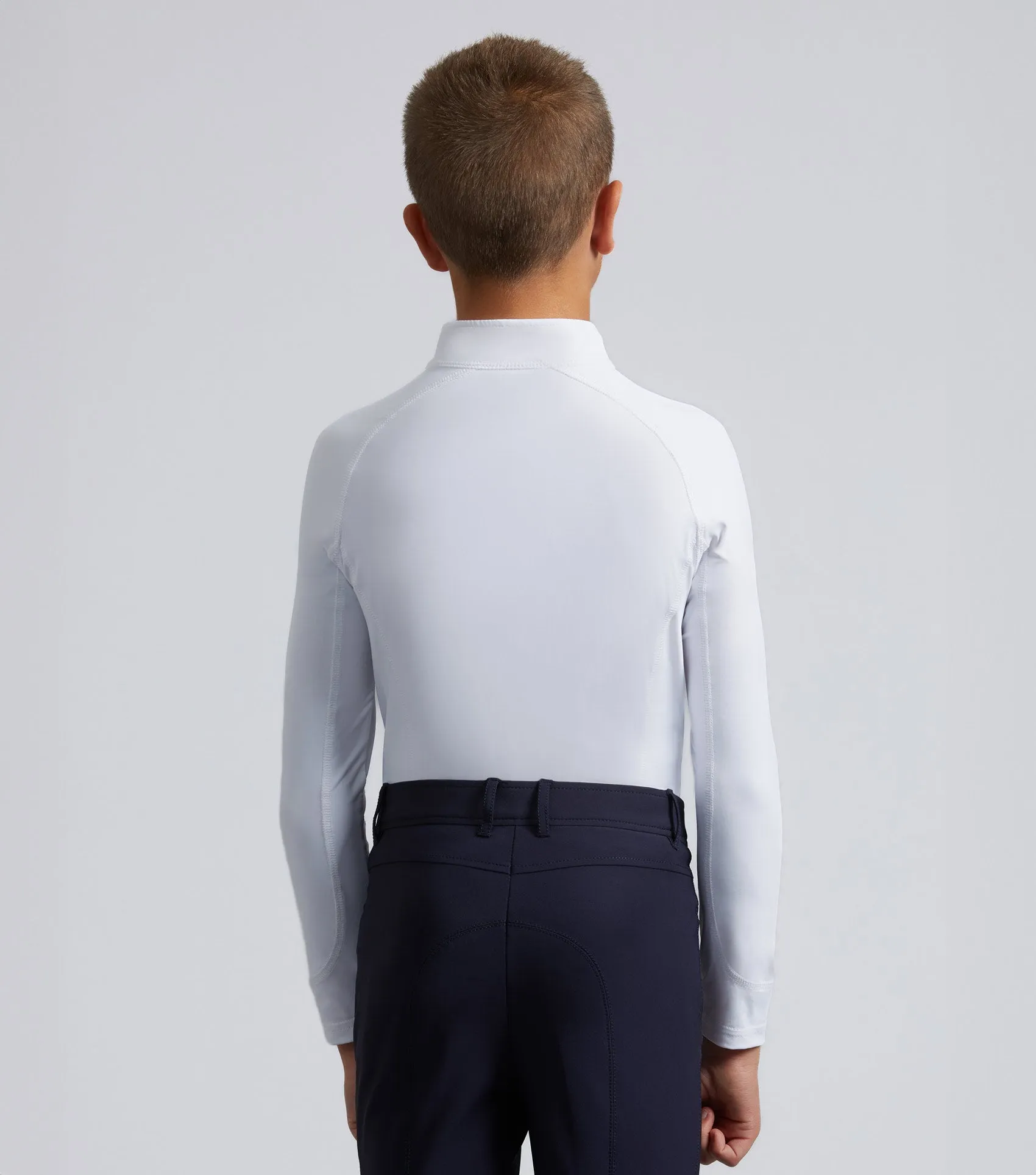 Junior Ombretta Technical Riding Top White