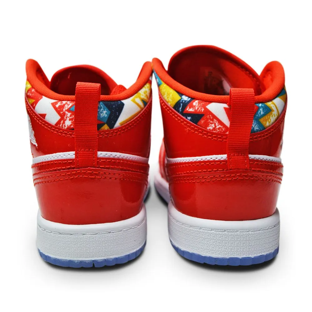 Kids Nike Jordan 1 Mid SE (PS) DC7249 600 Chile Red White Pollen"Barcelona Sweater"