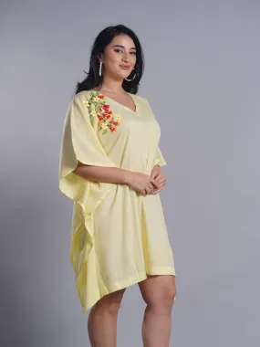 Lemon Rayon Kaftan - Detailed