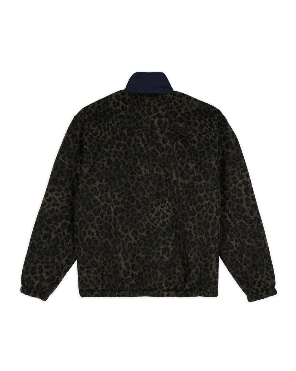 Leopard Reverse Sherpa Jacket, Olive