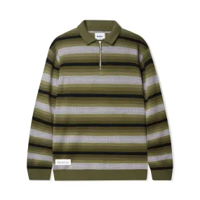 Linear Knitted Polo, Olive