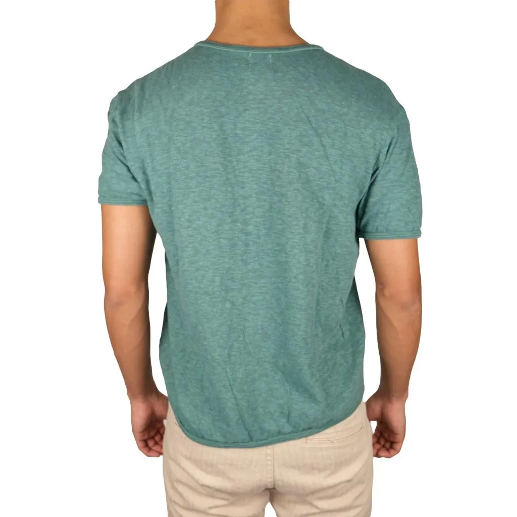 Loop & Weft Super Slub Henley (Green)