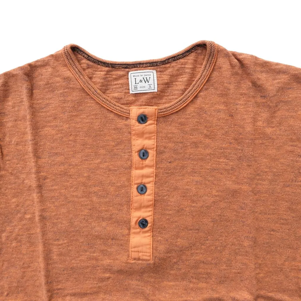 Loop & Weft Super Slub Henley (Orange)