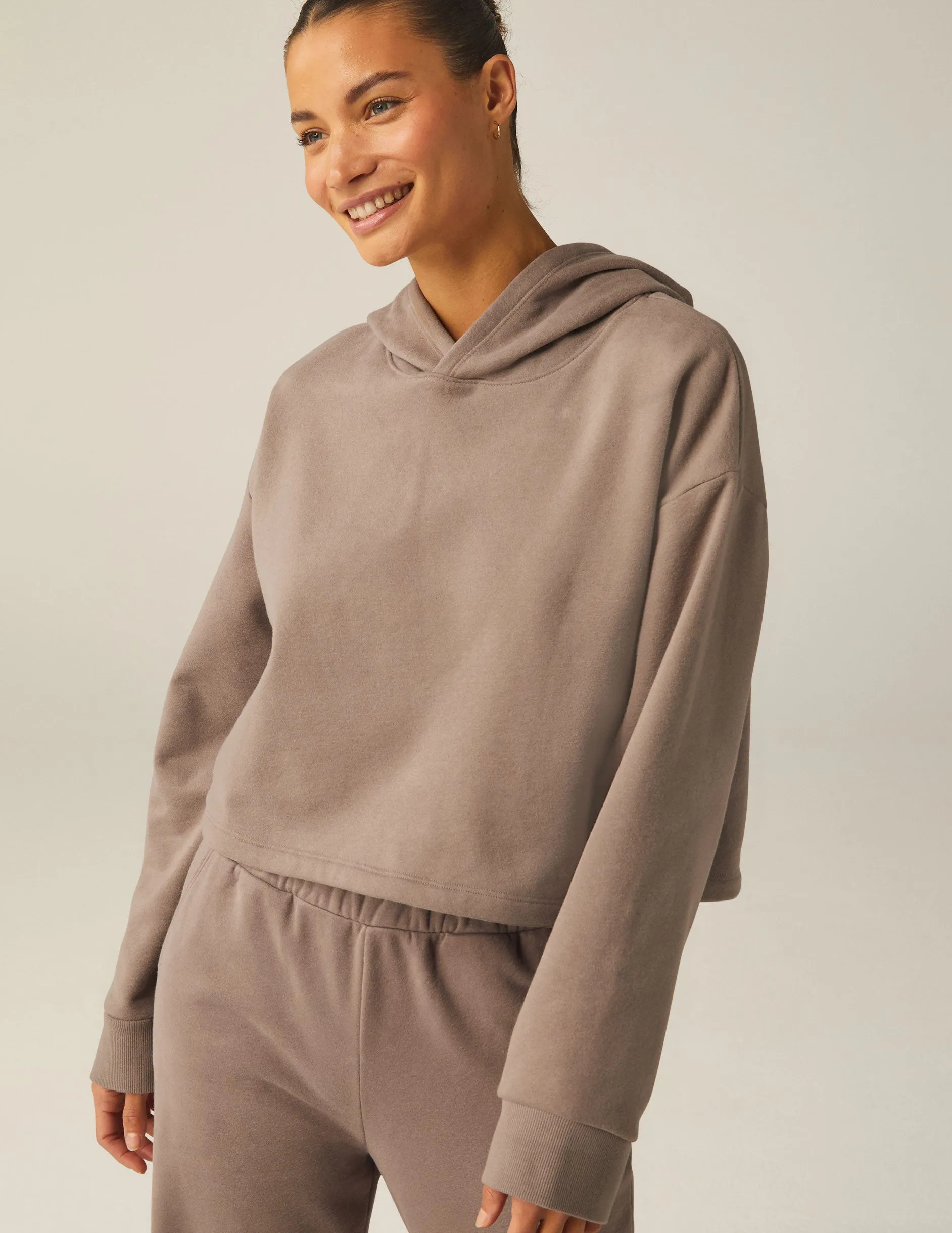 LuxeFleece Happiness Cropped Hoodie