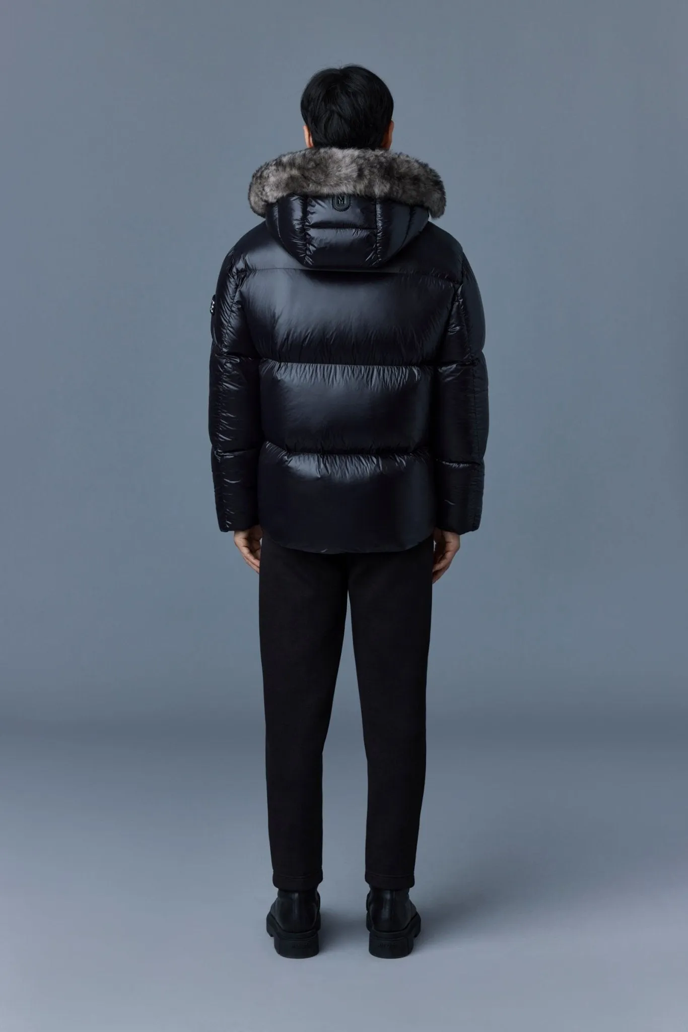 MACKAGE KENT-SH - Lustrous Light Down Jacket With Shearling