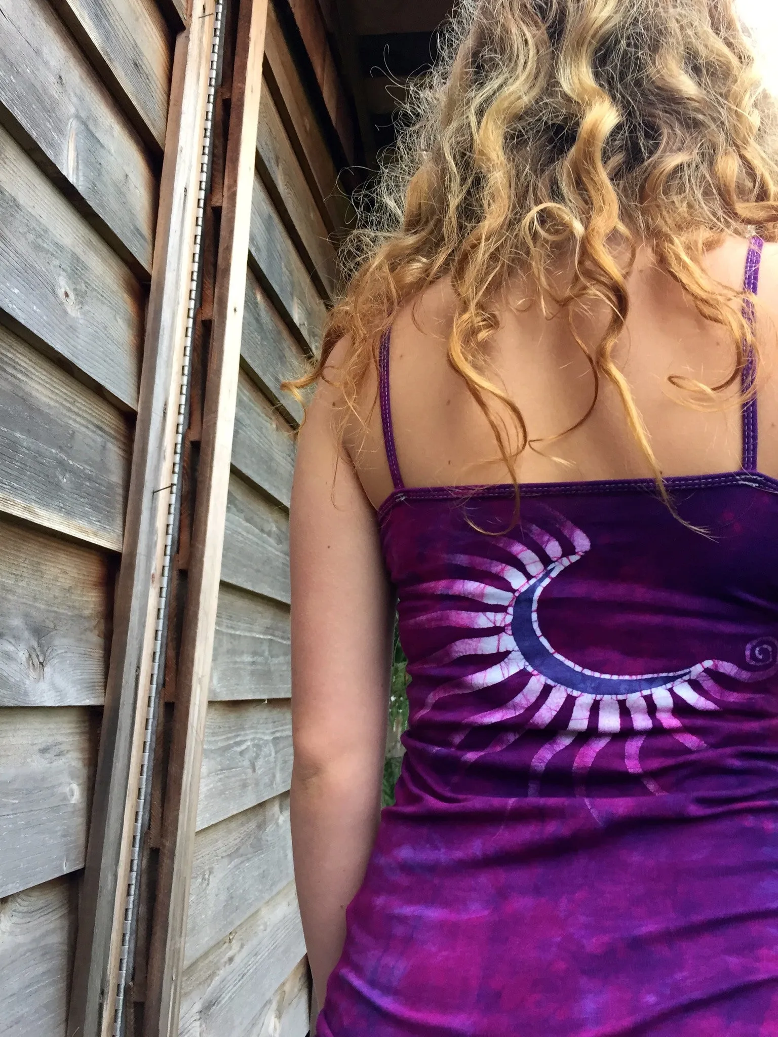 Magenta Moondance Stretchy Batik Camisole - Medium