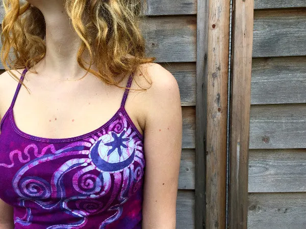 Magenta Moondance Stretchy Batik Camisole - Medium