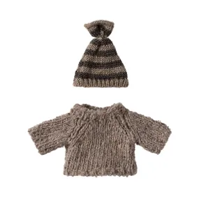 Maileg Knitted sweater and hat, Big brother mouse