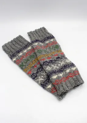 Multicolor Grey  Pure Wool Legwarmers