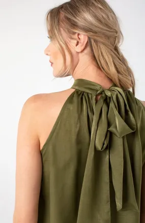 Neck Tie Top - Olive