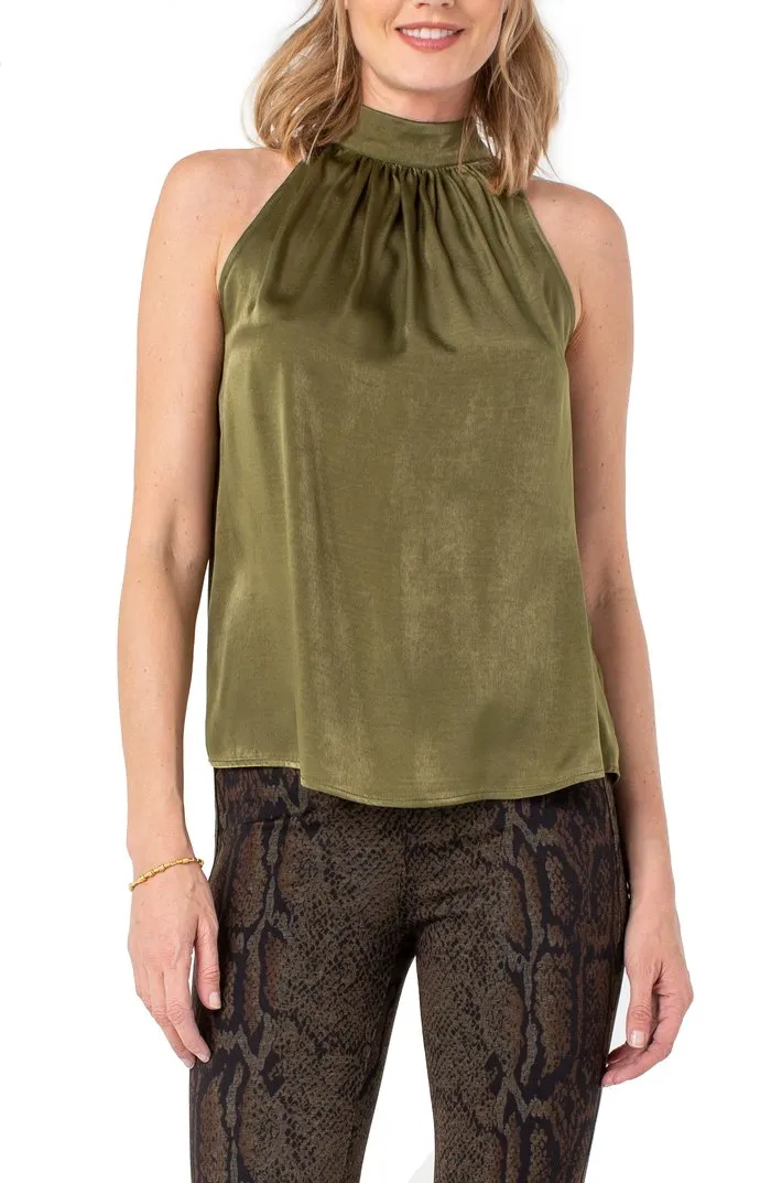 Neck Tie Top - Olive