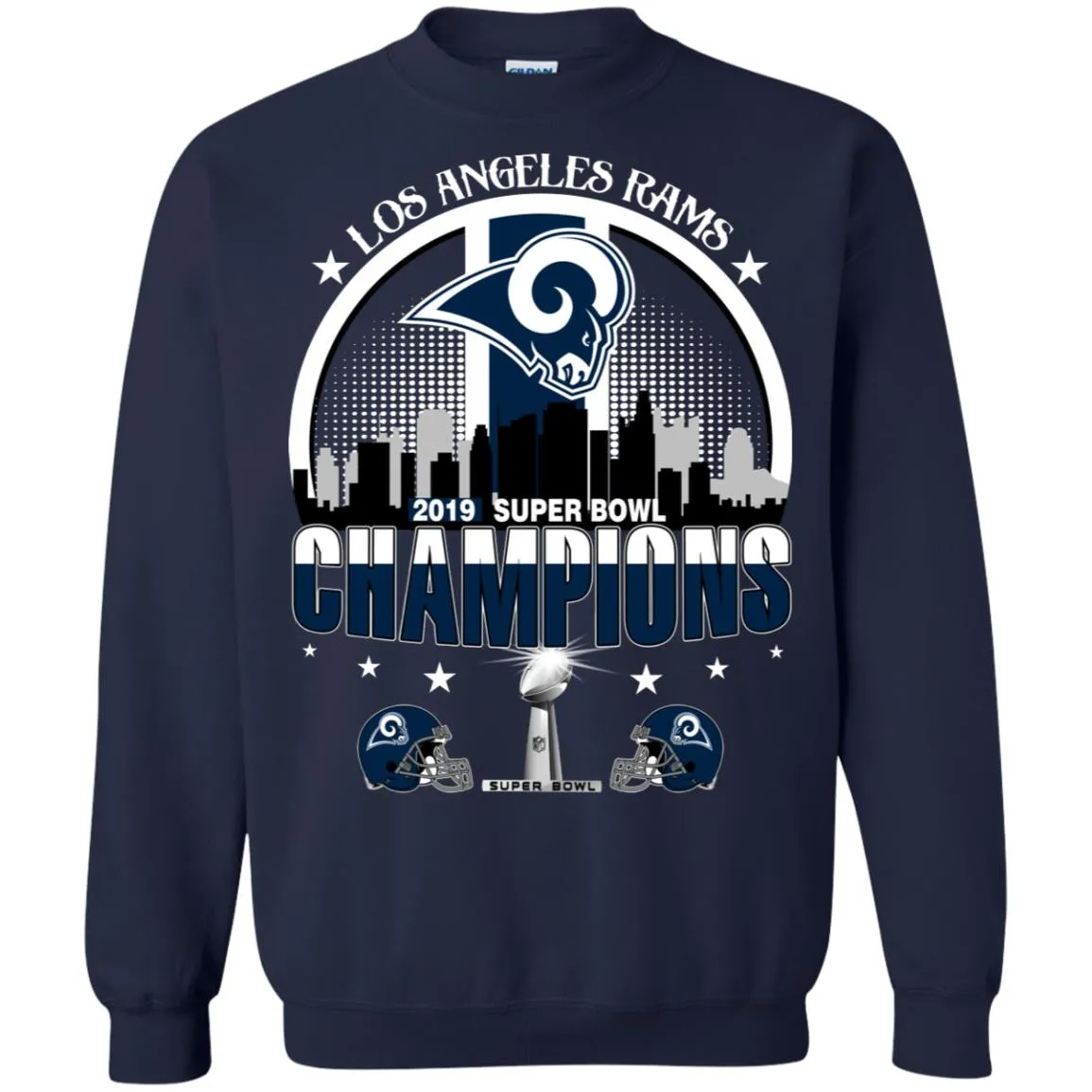 Nfl – Los Angeles Rams 2019 Super Bowl Champions Football Crewneck Pullover Sweatshirt