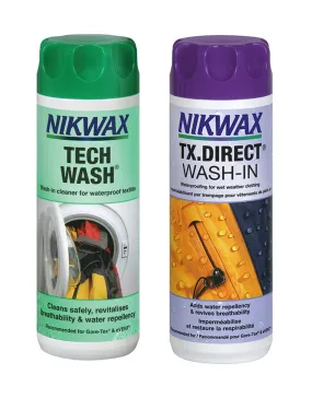 Nikwax Tech Wash   TX Direct Wash-in Waterproofer Package - 300ml