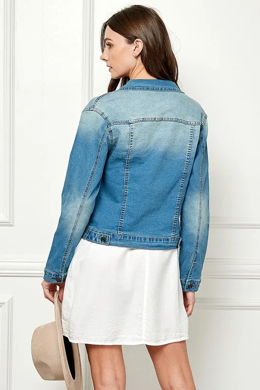 Ombre Wash Cropped Denim Jacket | FINAL SALE