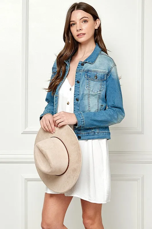 Ombre Wash Cropped Denim Jacket | FINAL SALE