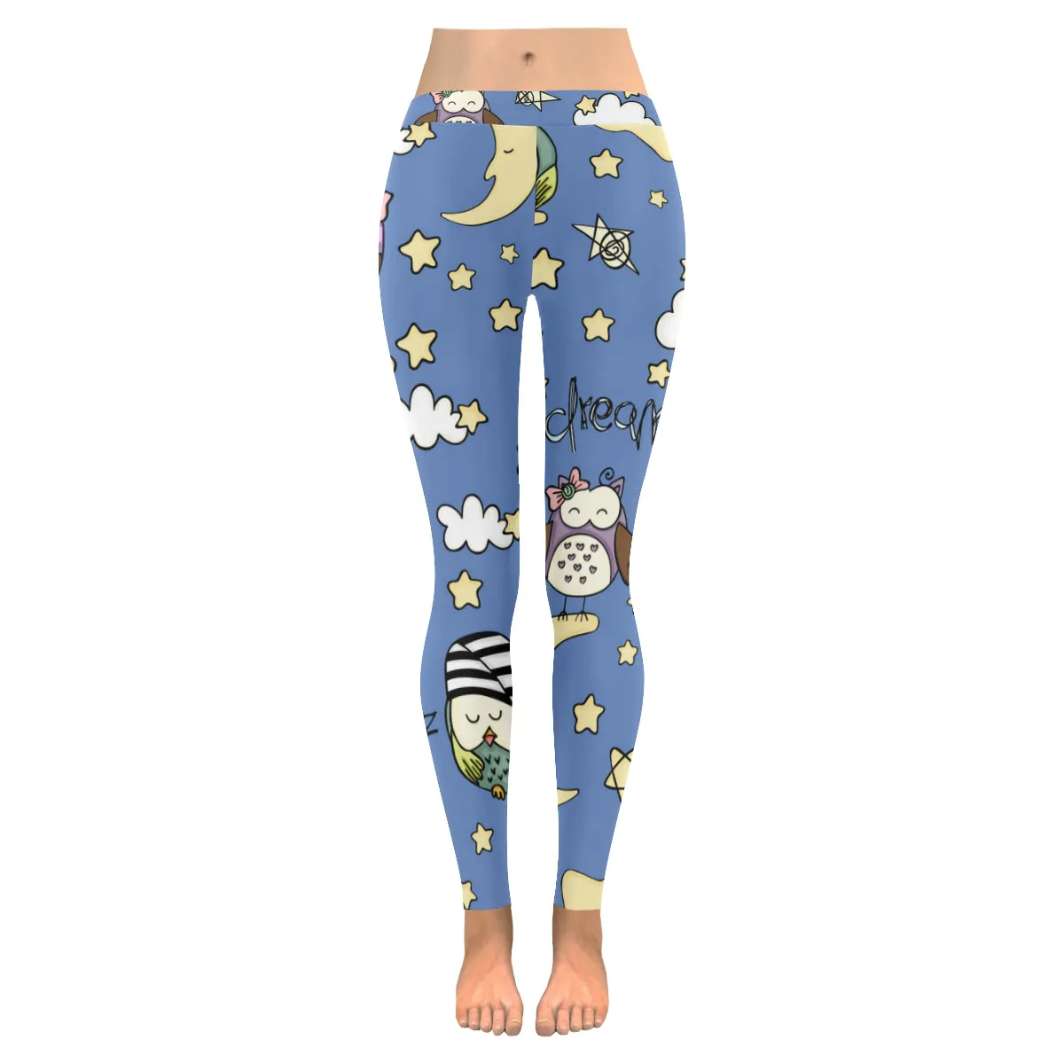 Owl in dreams Women's Low Rise Leggings (Invisible Stitch)