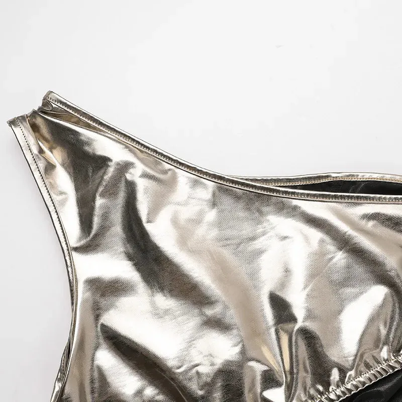 Party One-Shoulder Metallic Dress for Elegant Cocktails