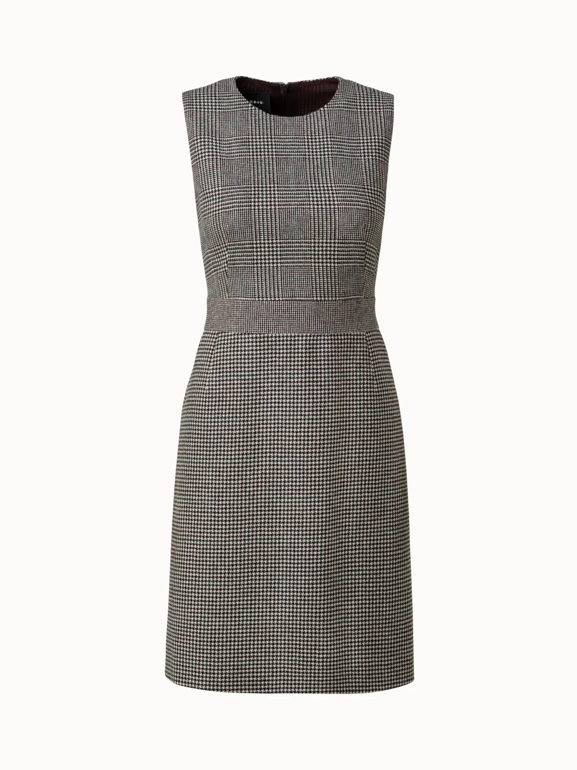 Pattern Mix Cashmere Sheath Dress