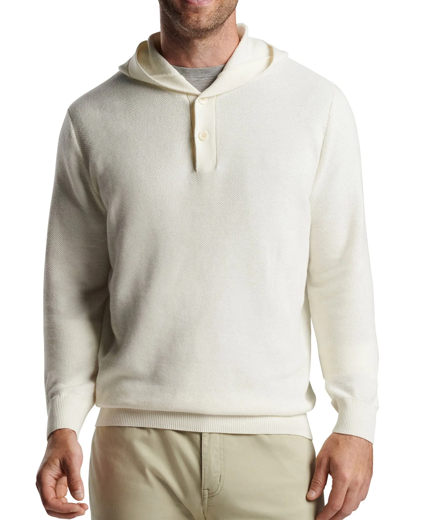 Peter Millar Long Sleeve Hickory Henley Hoodie Pullover