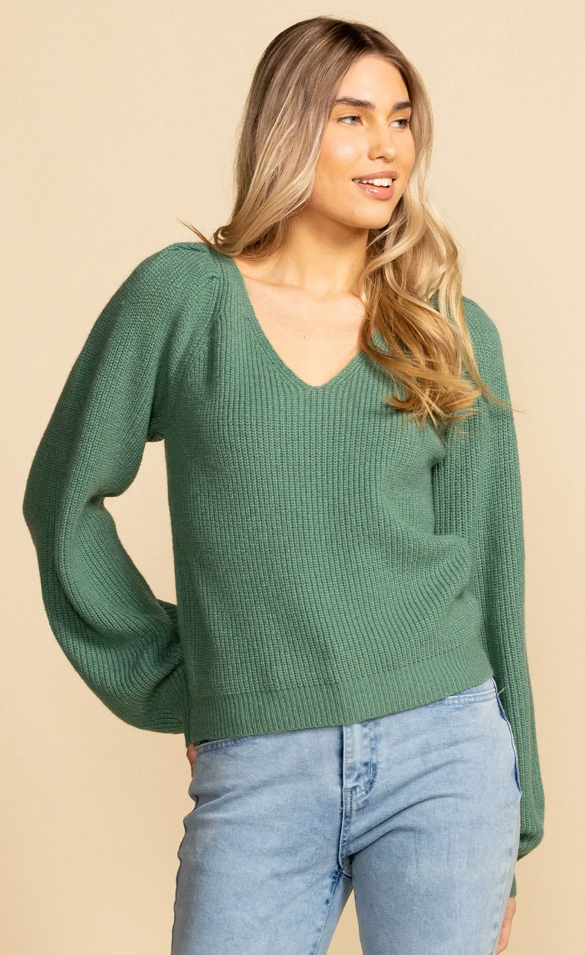 Pink Martini SW-978065GN Green Kaylee Knit Sweater