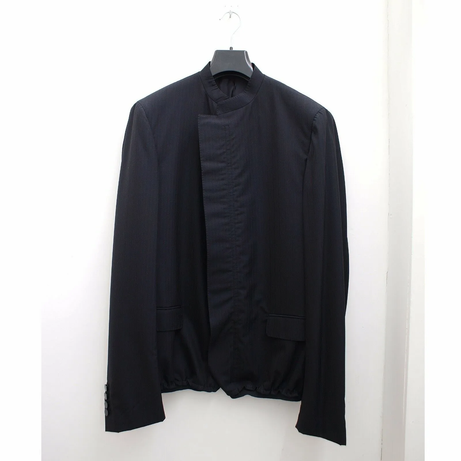 Pinstripe Jacket With Asymetrical Placket