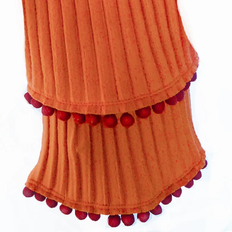 Pom pom scarf - Rust